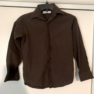 Calvin Klein Brown Button Up Kids size 10